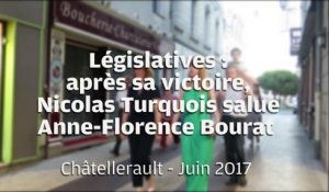 VIDEO. Châtellerault. Législatives : après sa victoire, Nicolas Turquois (LREM) salue Anne-Florence Bourat (LR-UDI)