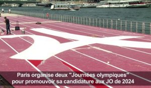 Journées olympiques à Paris: une piste d'athlétisme sur la Seine