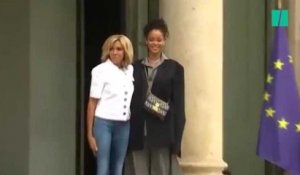 Rihanna accueillie à l'Élysée par Brigitte Macron