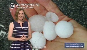 Gros grêlons sous les orages dimanche