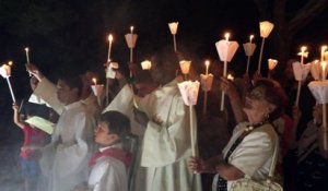Procession aux flambeaux notre dame de l'agenouillade Grau d'Agde 1er aout 2017