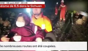 Sichuan : routes coupées, pans de montagne effondrés... les images impressionnantes après le séisme