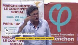 Mélenchon appelle "le peuple" à "déferler" à Paris le 23 septembre "contre le coup d'Etat social" de Macron