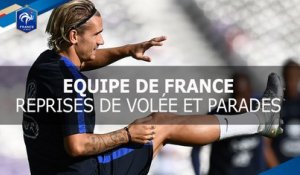 Equipe de France : travail devant le but