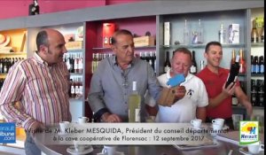 Kléber MESQUIDA, Président du Département en visite à la cave coopérative de FLORENSAC