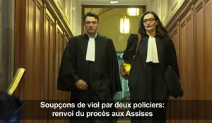 Soupçons de viol par 2 policiers: renvoi du procès aux Assises