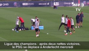 Foot: le PSG s'entraîne avant d'affronter Anderlecht mercredi