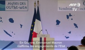 En Guyane, Macron réaffirme les engagements de l'Etat