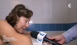 Une femme prend du bon temps devant la caméra de France 3