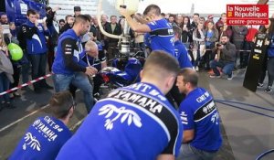 VIDEO. Poitiers : l'équipe d'endurance moto GMT94 en démonstration au salon de la Soupape
