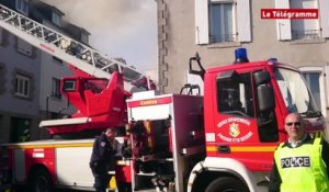 Quimper. Un jeune homme grièvement blessé dans un virulent incendie en centre-ville