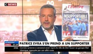 Les images de Patrice Evra pétant les plombs et frappant un supporter de  l'OM hier soir à Guimaraes