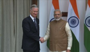 Le roi Philippe de Belgique rencontrele Premier ministre indien Modi à Delhi