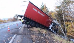 Accident de camion sur la RN102 à Saint-Georges-d'Aurac (43)