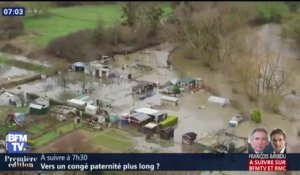 La crue de la Seine à Montesson, dans les Yvelines, filmée par le drone BFMTV