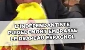 La vidéo de Puigdemont embrassant le drapeau espagnol devient virale