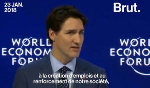 À Davos, Justin Trudeau s’attaque aux inégalités et défend le droit des femmes