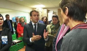 "On accueille trop mal", dit Macron, interpellé par une bénévole des Restos du cœur