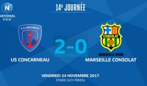 J14 : US Concarneau - Marseille Consolat (2-0), le résumé