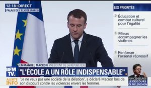 Le budget du ministère de l'Égalité entre les hommes et les femmes va être augmenté de 13%, annonce Emmanuel Macron