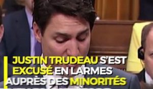 En larmes, Justin Trudeau s’excuse auprès des minorités sexuelles victimes de discrimination :