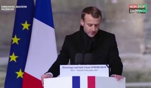 Hommage à Jean d’Ormesson : Emmanuel Macron dépose un stylo sur son cercueil (Vidéo)