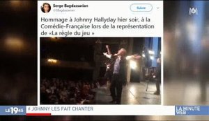 Les élèves pompiers de Paris et la comédie française rendent hommage à Johnny Hallyday - Regardez