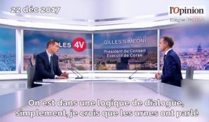 Entre la France et la Corse, il faut passer dans une «logique de réconciliation» selon Gilles Siméoni