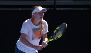 Open d'Australie 2018 - Caroline Wozniacki à l'entrainement à Melbourne