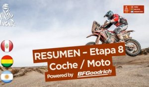 Resumen - Coche/Moto - Etapa 8 (Uyuni / Tupiza) - Dakar 2018