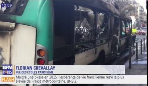 Un bus de la RATP détruit par les flammes ce matin à Paris