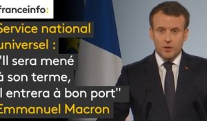 Service national universel "Il sera mené à son terme, il entrera à bon port" déclare Emmanuel Macron lors de ses vœux aux armées