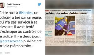 Un homme tué lors d'un contrôle de police à Nantes.