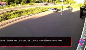 Russie : Ebloui par le soleil, un automobiliste détruit sa voiture (Vidéo)