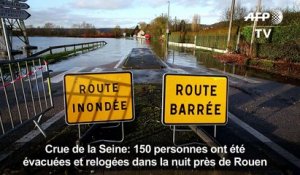 Crue de la Seine: des habitations inondées près de Rouen
