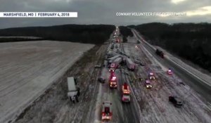 Carambolage sans précédent sur une autoroute enneigée dans le Missouri !