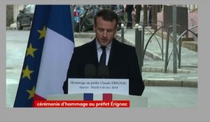 "En inaugurant cette place Claude Érignac, au cœur d’Ajaccio, nous scellons notre union indéfectible dans la République." Emmanuel Macron