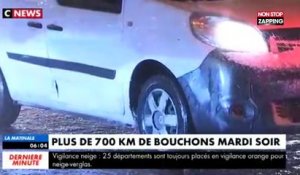 Paris sous la neige : La colère des automobilistes, bloqués par 700 kilomètres de bouchons (Vidéo)