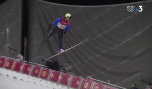JO 2018 : Combiné Nordique - Grand Tremplin. Jason Lamy-Chappuis pour son premier saut