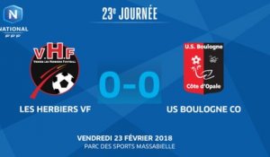 J23 : Vendée Les Herbiers Football - US Boulogne (0-0), le résumé