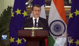 "Le sens de mon déplacement est de faire de l’Inde le premier partenaire stratégique de la région", déclare Macron