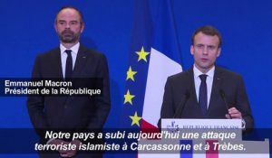 Aude: point presse de Macron après la réunion de crise (3)