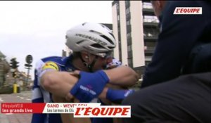 Les larmes de Viviani après l'arrivée - Cyclisme - Gand-Wevelgem