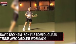 David Beckham : son fils Romeo joue au tennis avec Caroline Wozniacki (vidéo)
