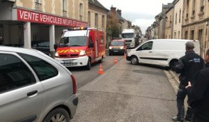 Accident dans le bourg de Mortrée