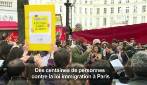 Loi immigration et asile: manifestation devant l'Assemblée