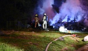 Doische: un hangar détruit par un incendie à Vodelée