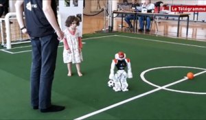 Humanoïd Open Brest. Des robots jouent au foot à la mairie
