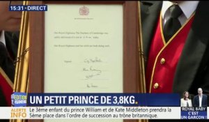 Royal baby: l'acte d'accouchement signé par quatre médecins vient d'être dévoilé au Buckingham Palace
