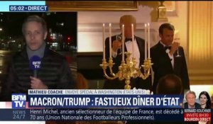 À quoi ressemblait le fastueux dîner d’État entre Trump et Macron?